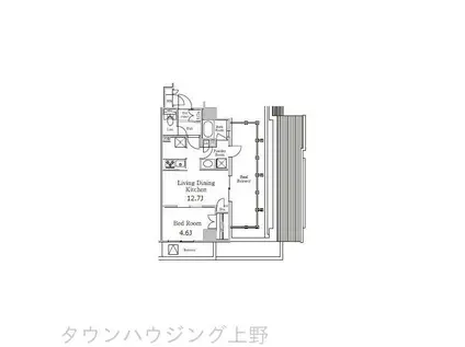 レジディア千駄木(1LDK/6階)の間取り写真