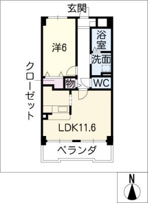 リアライズ稲永駅前(1LDK/5階)の間取り写真