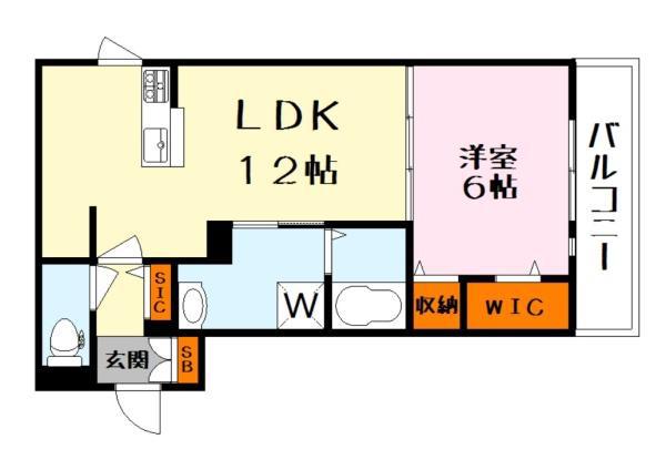 フェリシア(1LDK/3階)の間取り写真