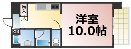 アリビオ北巽(1K/6階)の間取り写真