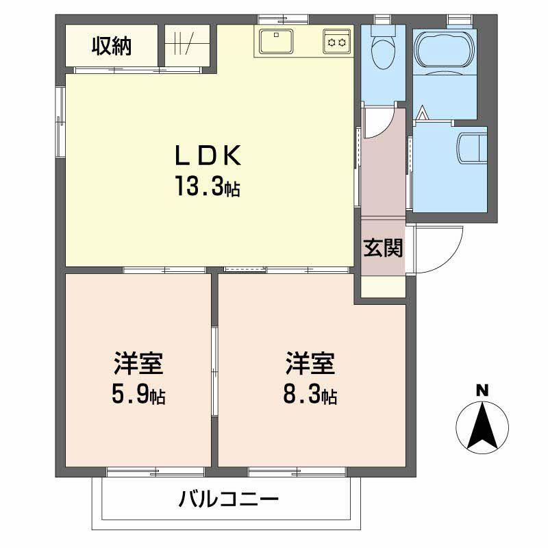 プライム イースト(2LDK/1階)の間取り写真