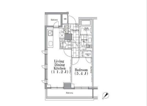 ONE ROOF FLAT TSUKISHIMA(1LDK/3階)の間取り写真