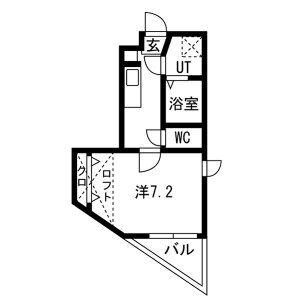 コンフォート上社(1K/4階)の間取り写真