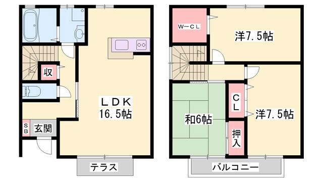 パークハイム壱番館 C棟(3LDK/1階)の間取り写真
