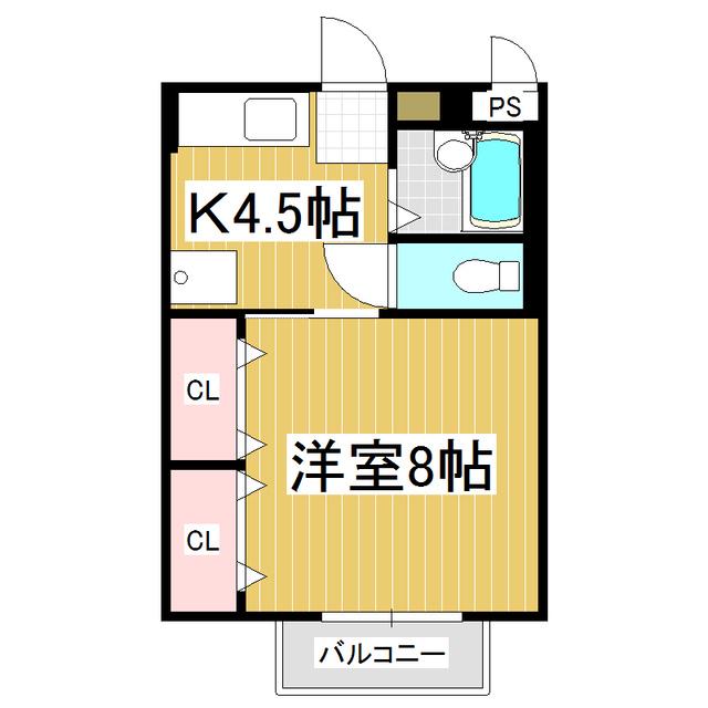 ストーク稲葉B棟(1K/1階)の間取り写真
