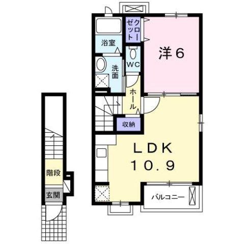 サンレミ真時II(1LDK/2階)の間取り写真