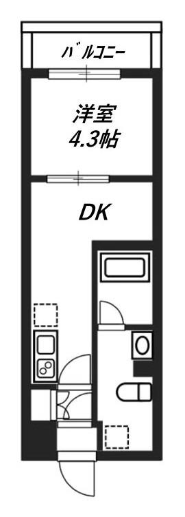 リヴシティ八王子(1DK/2階)の間取り写真