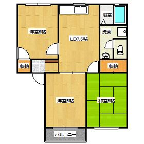 エスポアール金岡(3DK/2階)の間取り写真