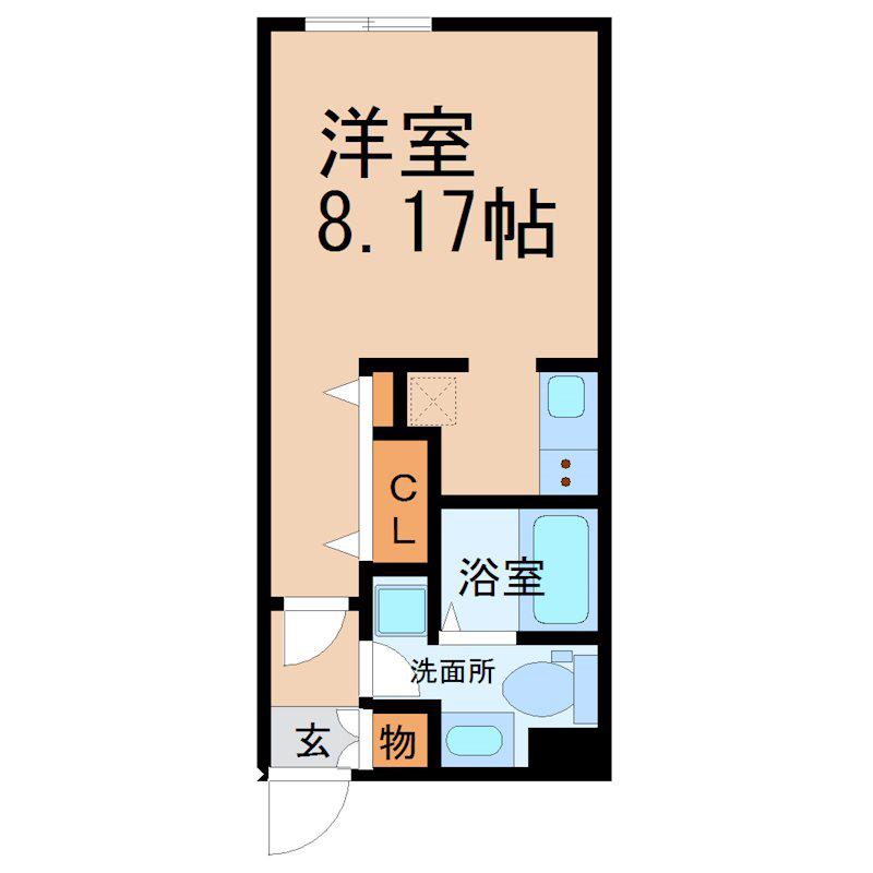 BRANCHE桜山III(1K/2階)の間取り写真