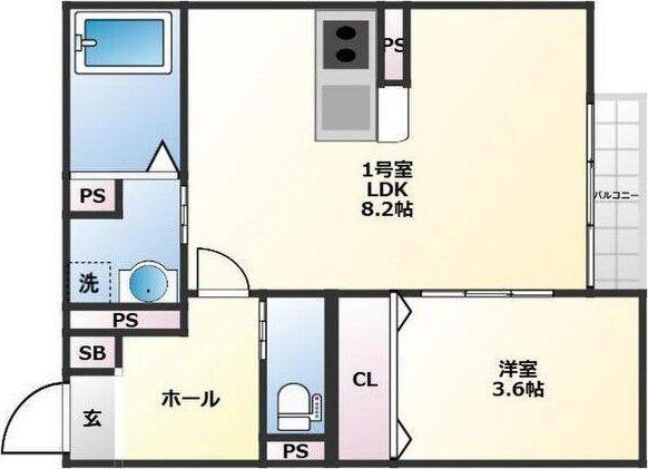 ALLIER PARK 上杉北(1LDK/3階)の間取り写真