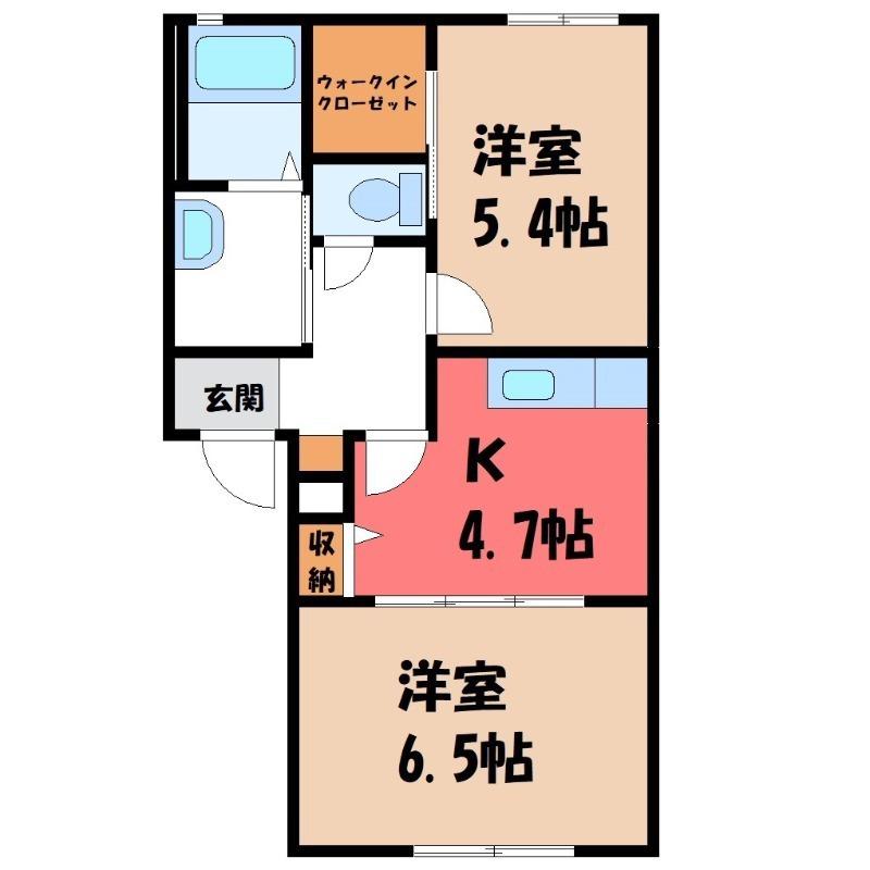 アネーロ B(2K/1階)の間取り写真