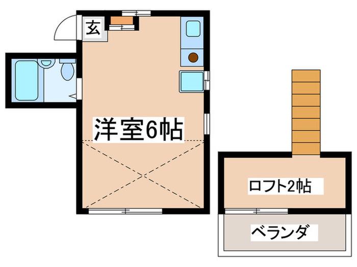 コーポ沖山(ワンルーム/2階)の間取り写真