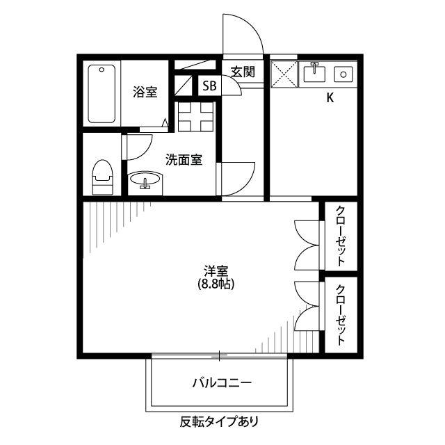 アムール SAZEMII(1K/2階)の間取り写真