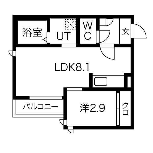 GRANDTIC RELIEFレリーフ(1LDK/2階)の間取り写真