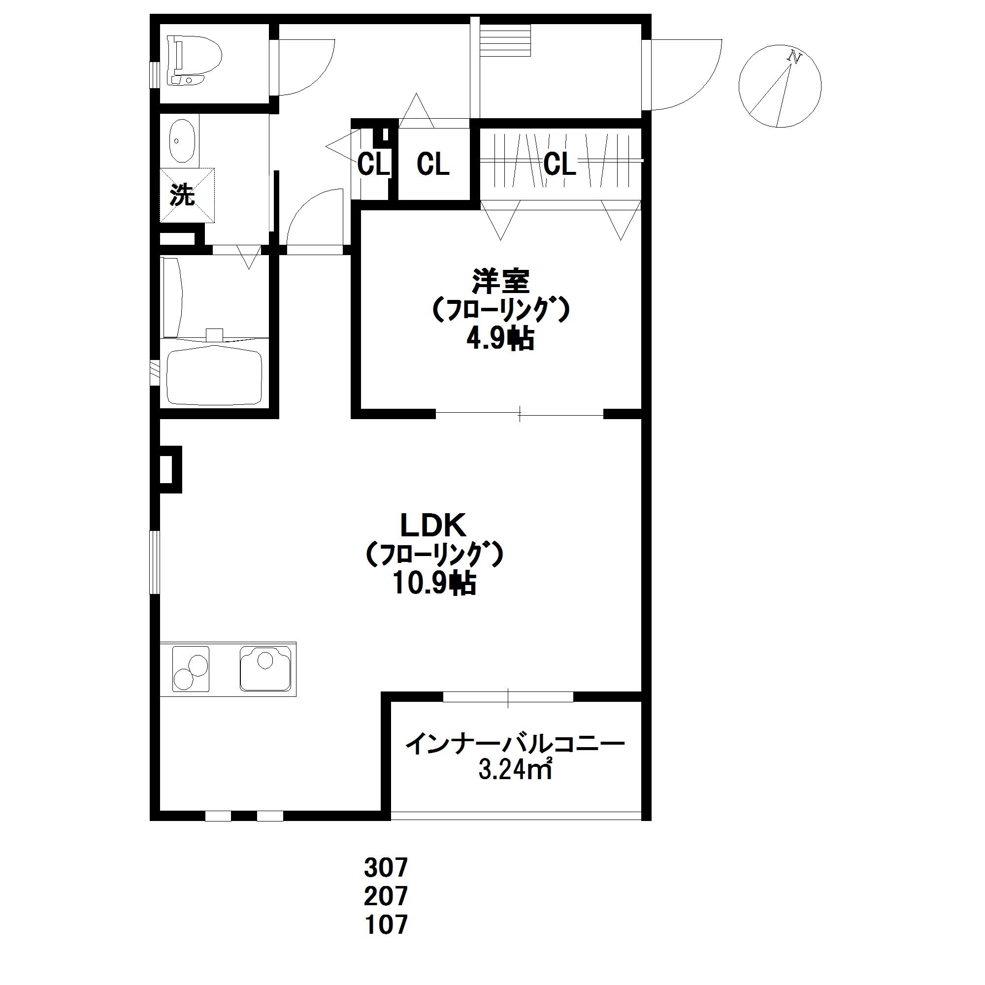 GRAN COURT(1LDK/3階)の間取り写真