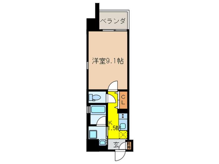 GS丸の内(1K/6階)の間取り写真
