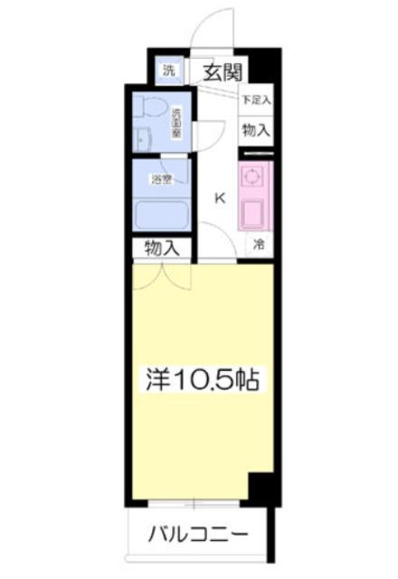 トゥール御殿場(1K/4階)の間取り写真
