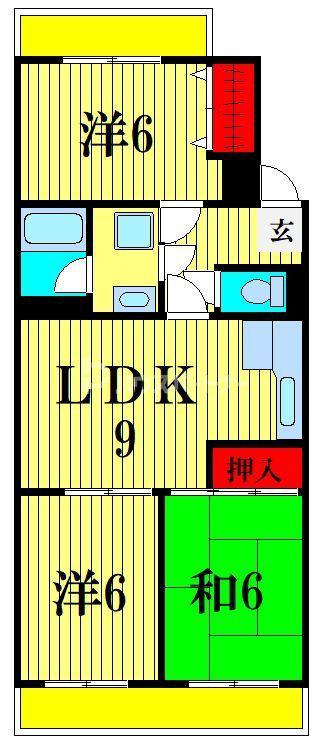 第3春実マンション(3LDK/4階)の間取り写真