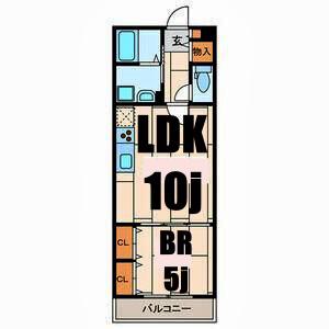 コンフォート生麦(1LDK/2階)の間取り写真
