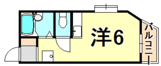 ボヌール里中(ワンルーム/2階)の間取り写真