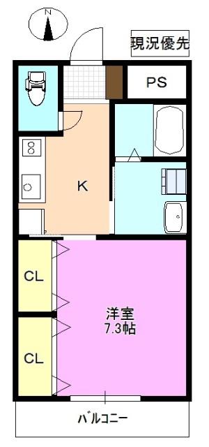 おとめ座スピカ(1K/1階)の間取り写真