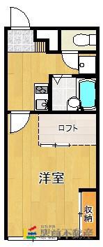 レオパレスWING 秋光(1K/2階)の間取り写真