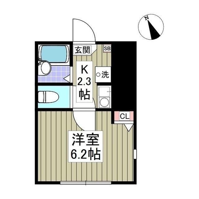ASSETI(1K/1階)の間取り写真