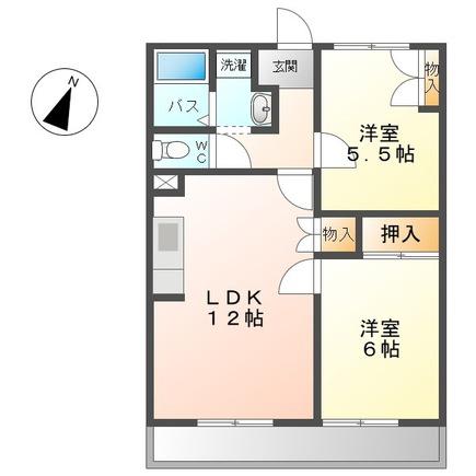 エル・コーポ中山(2LDK/1階)の間取り写真