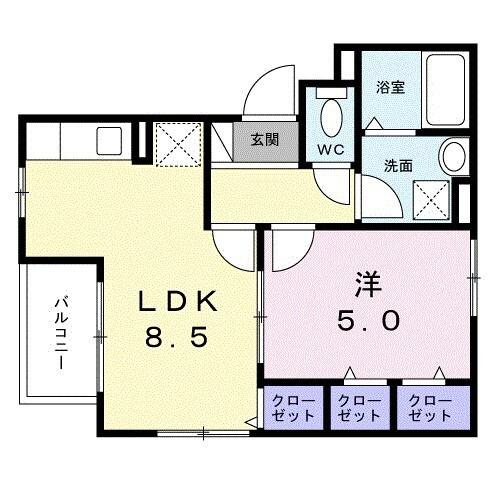 サニーレジデンスII(1LDK/3階)の間取り写真