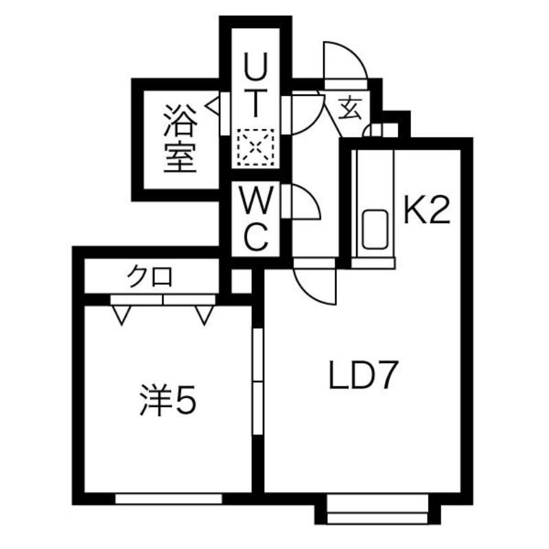 FLORA(1LDK/1階)の間取り写真
