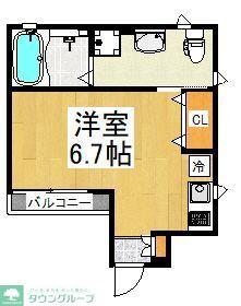 トゥプレ(ワンルーム/2階)の間取り写真