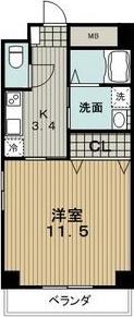 ALBORE KAMIOTAI(1K/4階)の間取り写真