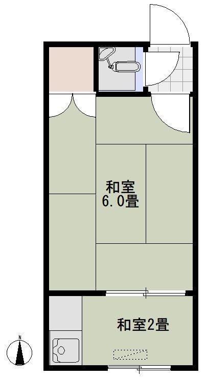 平和荘(1K/2階)の間取り写真