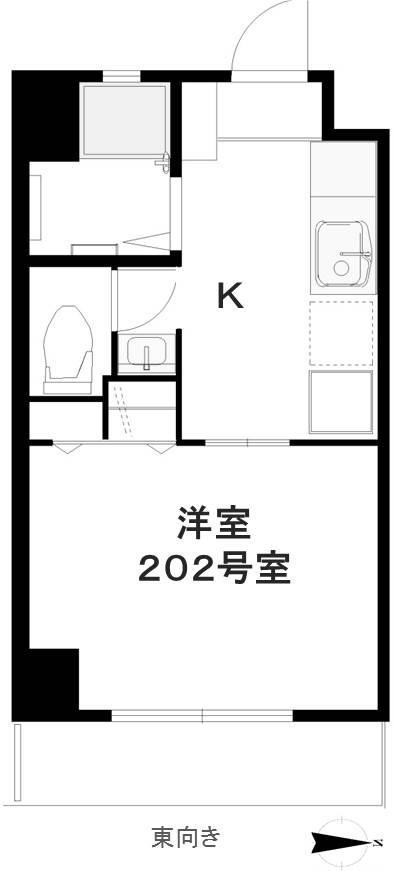 メゾン宮城(1K/2階)の間取り写真