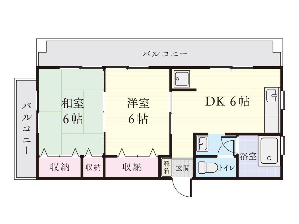 サンシャイン上之園(2DK/5階)の間取り写真