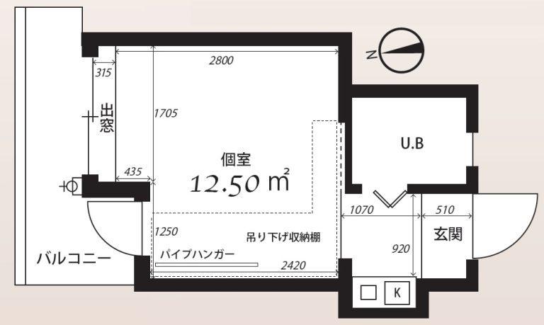 柏木MURA(1K/6階)の間取り写真