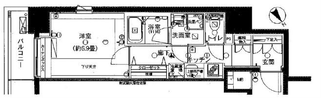 DUARES愛宕虎ノ門(1K/2階)の間取り写真