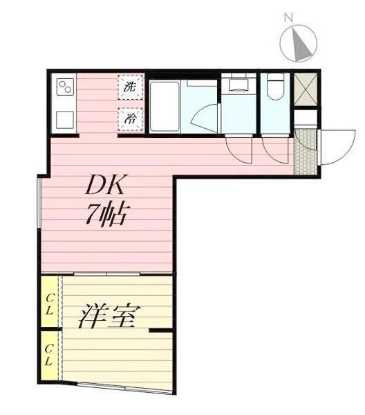 パセオ代々木上原II(1DK/4階)の間取り写真