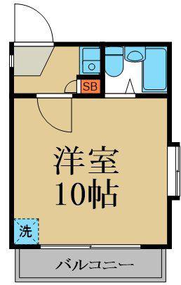 パ-ルハイツ郭町(1K/1階)の間取り写真