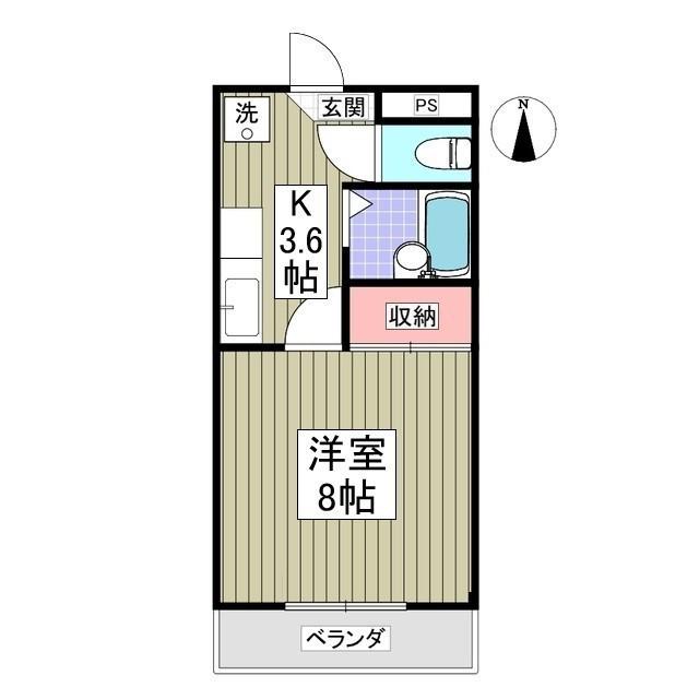 第5下田ビル(1K/1階)の間取り写真