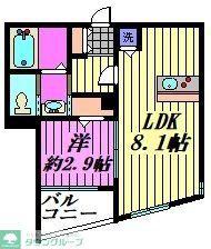 MARK DUO大和田I(1LDK/1階)の間取り写真