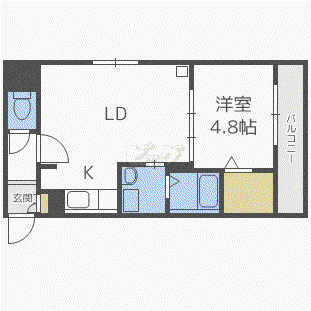 SENNA澄川(1LDK/4階)の間取り写真