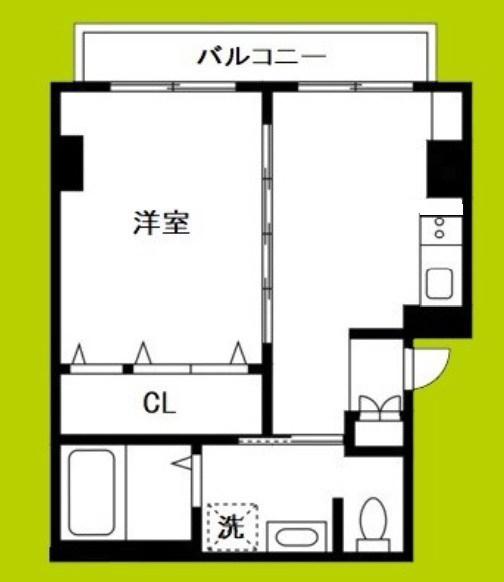 FUKUE BLD(1DK/3階)の間取り写真