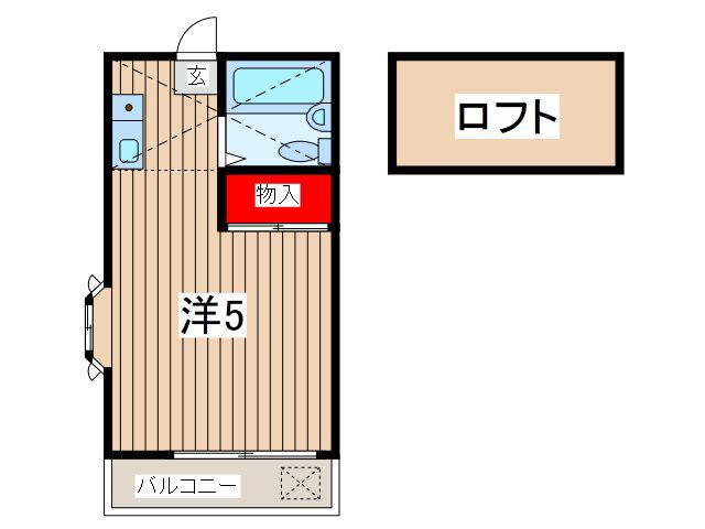 ラスールイナII(ワンルーム/2階)の間取り写真