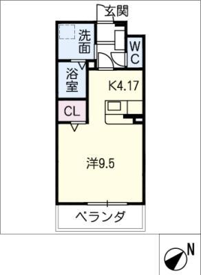 BASE曙(ワンルーム/3階)の間取り写真
