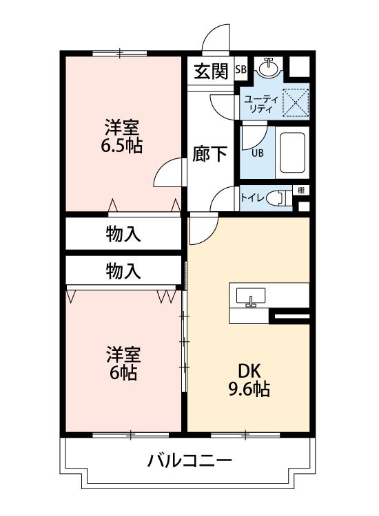 ネバーランド里(2DK/4階)の間取り写真