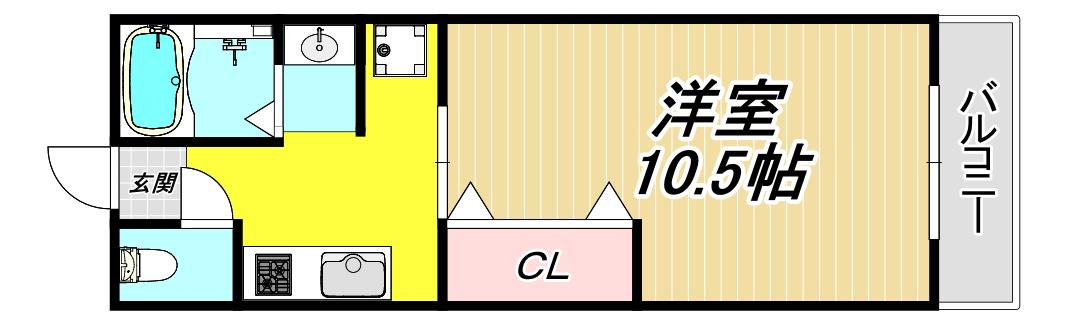 光永マンション(1K/1階)の間取り写真