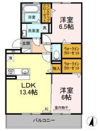 コッペリア(2LDK/1階)の間取り写真