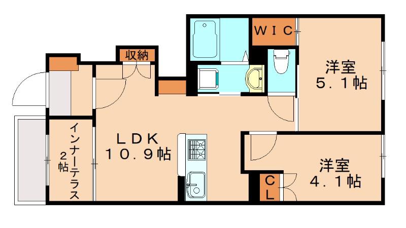 フルハウス(2LDK/1階)の間取り写真