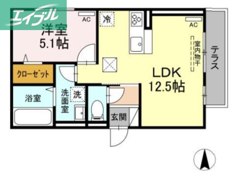 グレース(1LDK/1階)の間取り写真